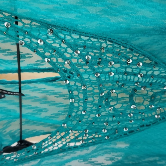 Murice's sheer top with sequin beading detail. Size Medium - Picture 7 of 8